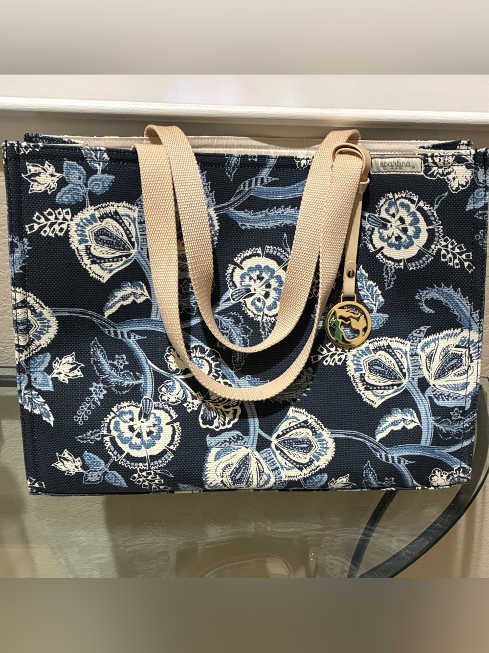 Spartina 449 Navy Floral Tote bag